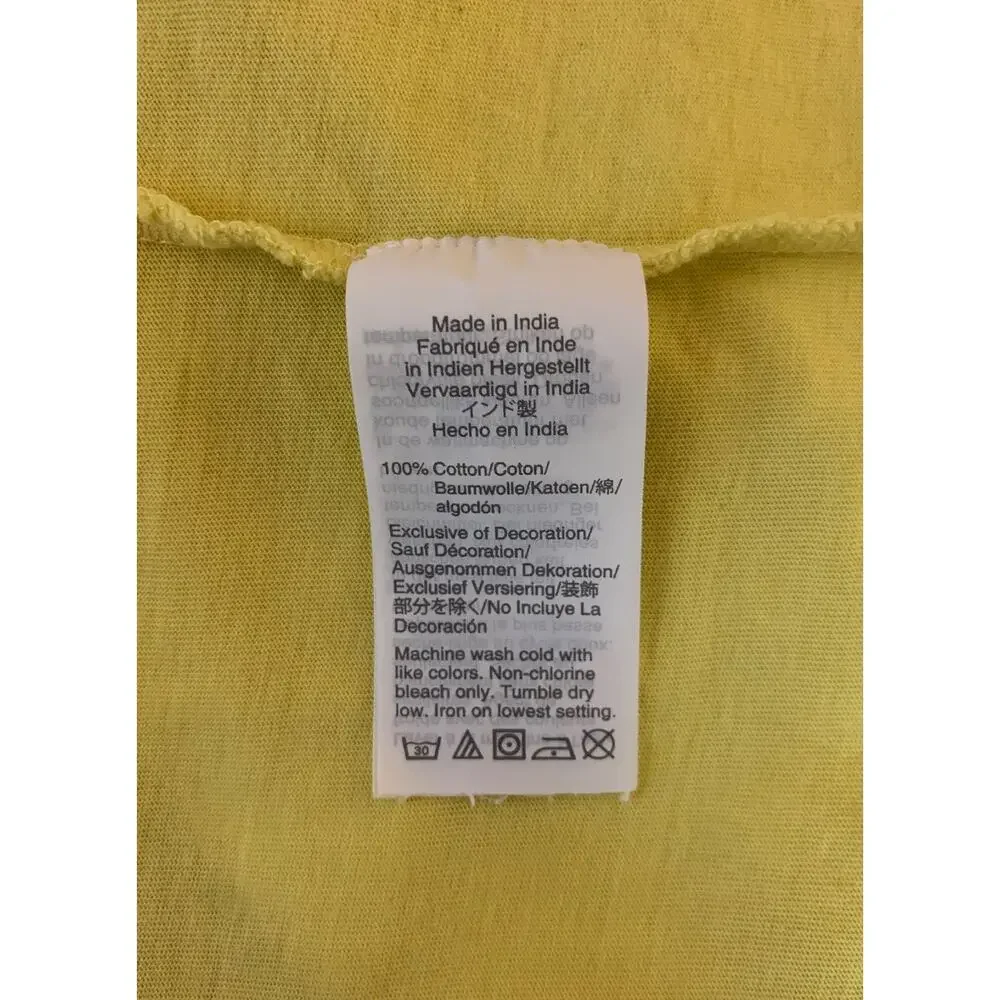 J. Crew Women's M Medium Yellow Lace Puff Short Sleeve Preppy Cotton Top Blouse